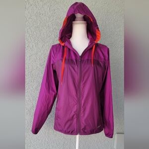 Eddie Bauer NWT Plum Light Outdoor Hooded Windbreaker Rain Jacket - Size S